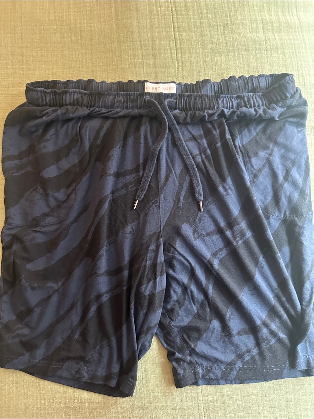 Derek Rose Navy Patterned Drawstring Athletic Shorts